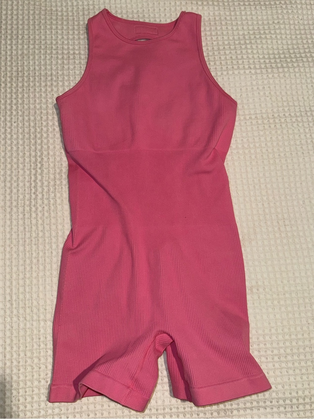2/$15 - Hot Pink Ribbed Sleeveless Romper
